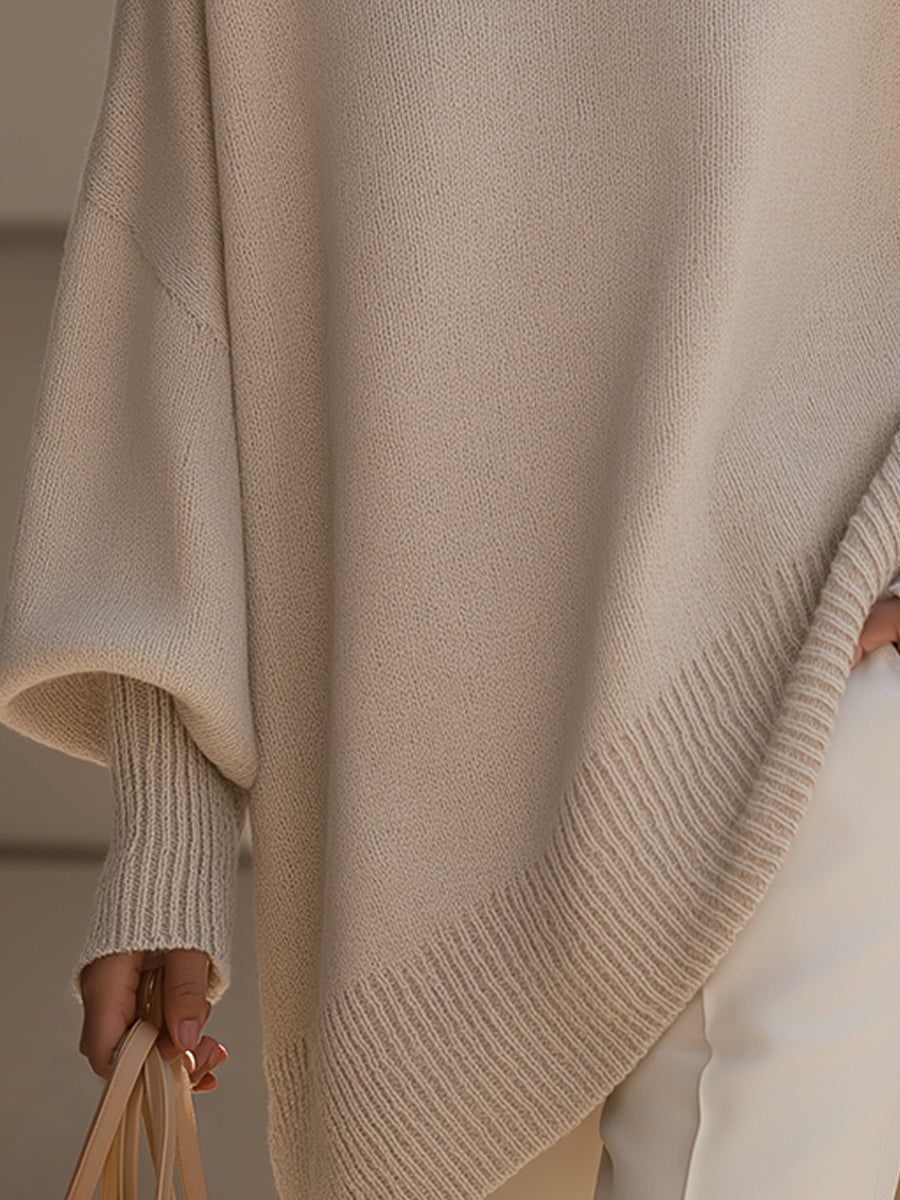 Jennifer | Oversized Draped Sweater with Wide Neckline