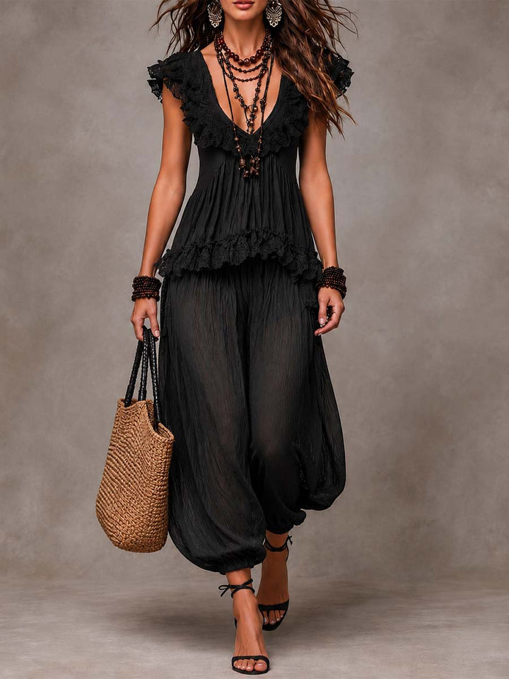 Black Bohemian V-Cut Ensemble