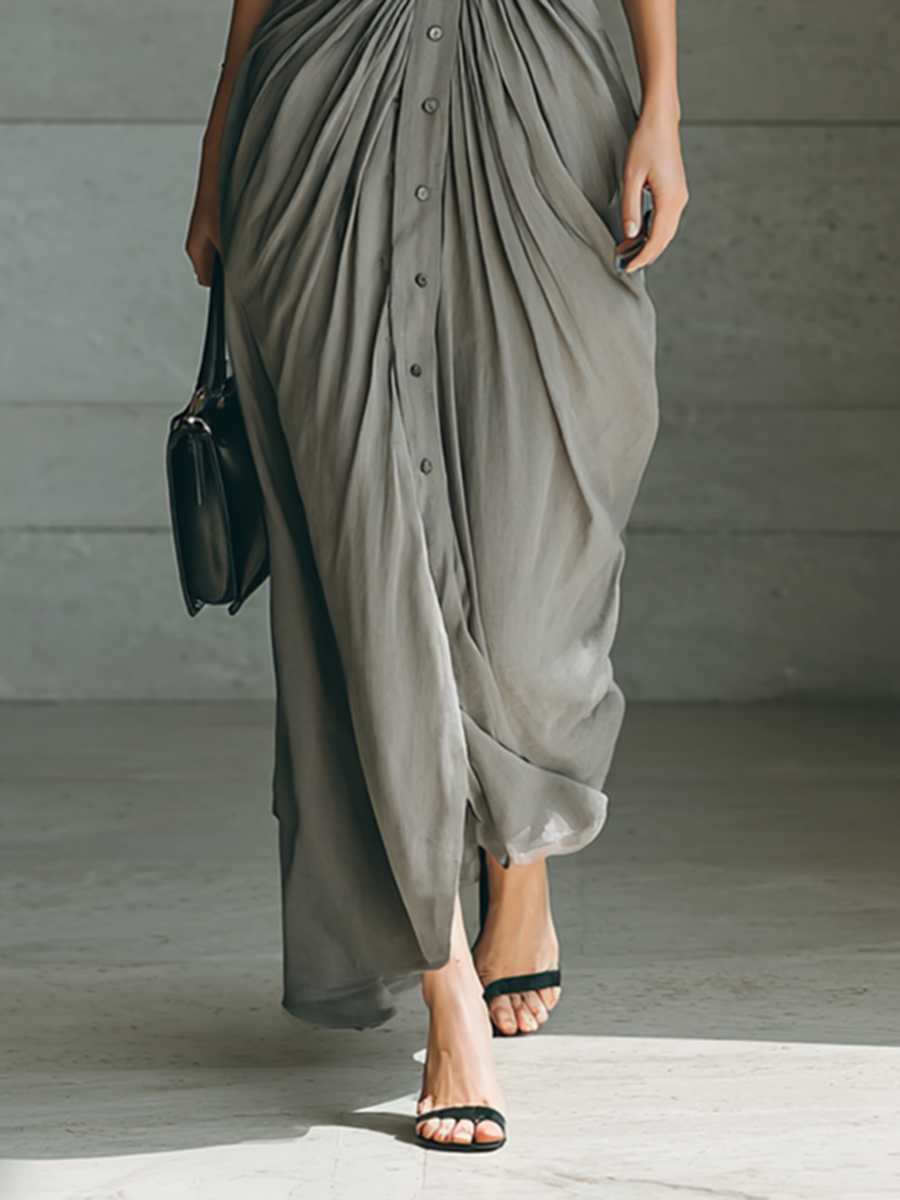Zéphyrine | Elegant Long Pleated Dress