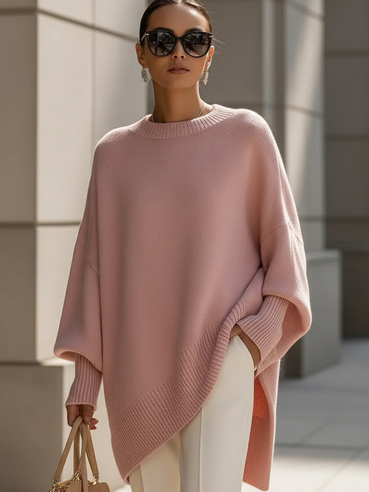 Jennifer | Oversized Draped Sweater with Wide Neckline