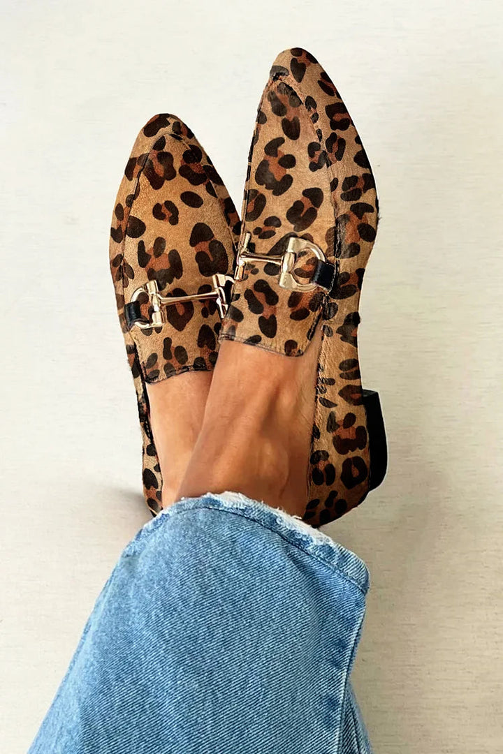 Gia - Chic Leopard Print Loafers