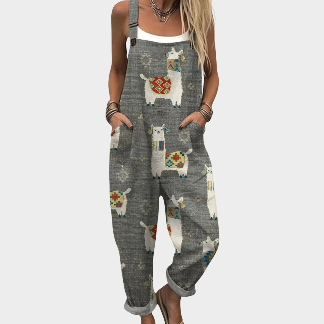 Stylish Printed Dungarees