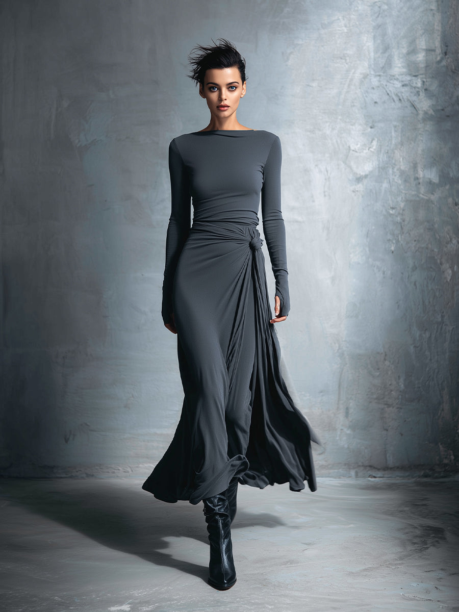 Naomie | Silk Knot Maxi Dress