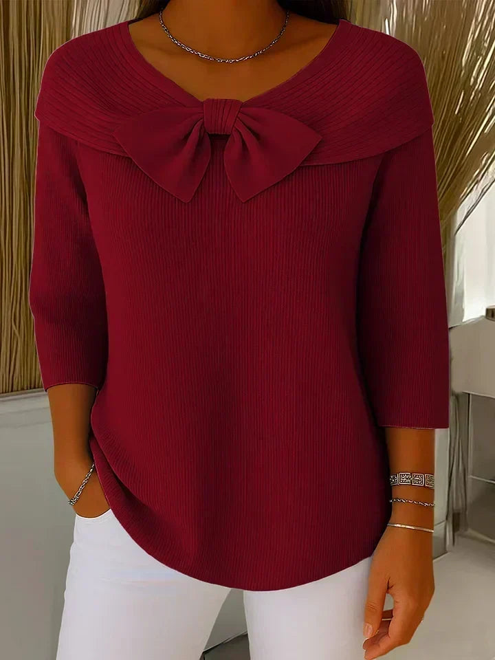 Tivella™ | Bow-Detail Sweater with Round Neck
