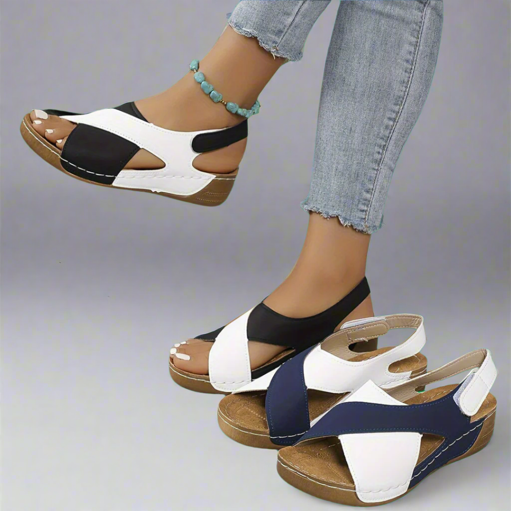 Kendra - Colour Block Orthopaedic Sandals