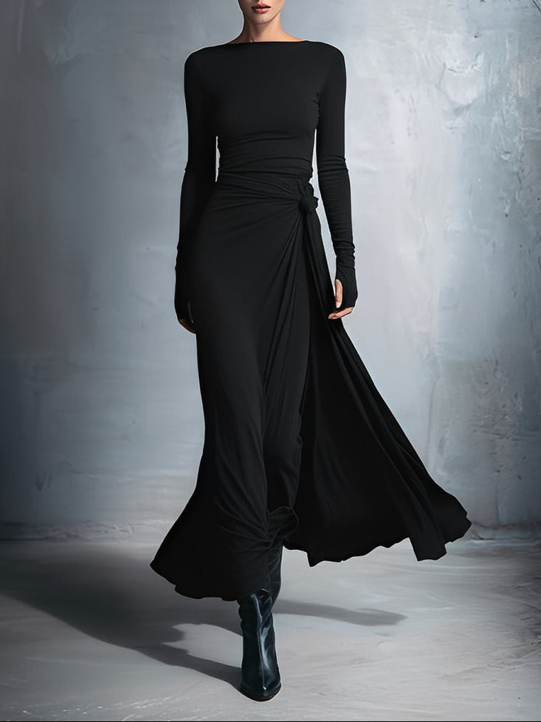 Naomie | Silk Knot Maxi Dress