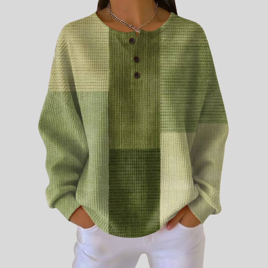 Grada | Soft Henley Sweater with Button Detail