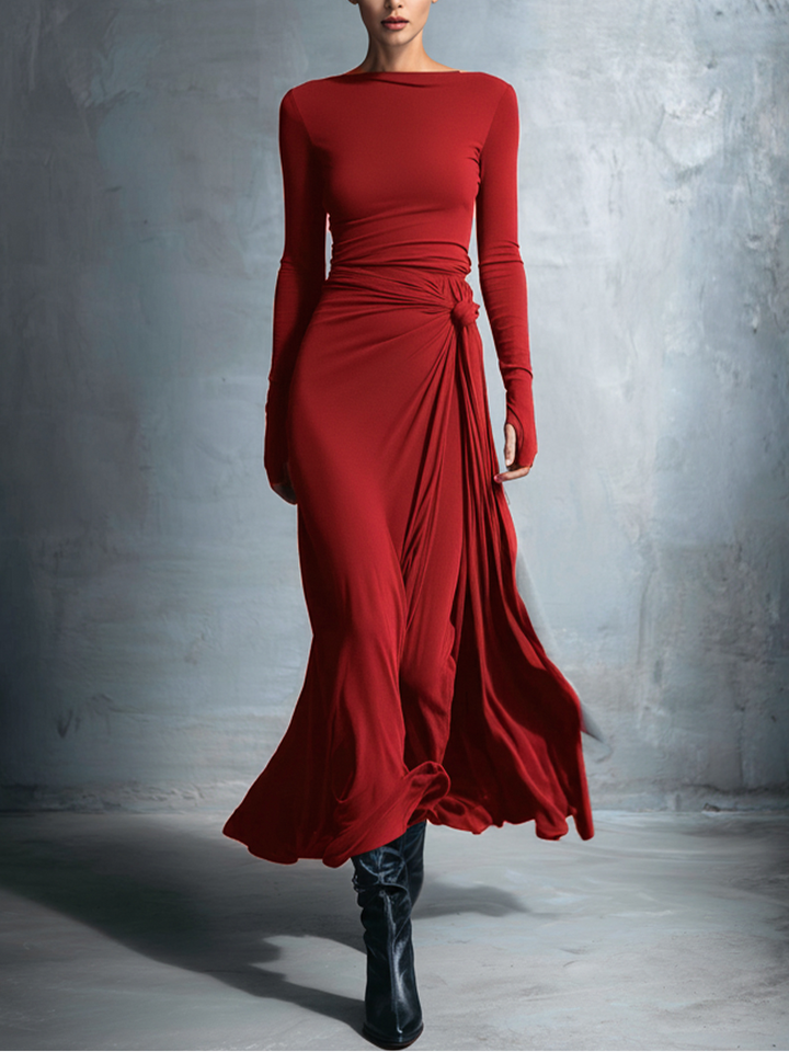 Naomie | Silk Knot Maxi Dress