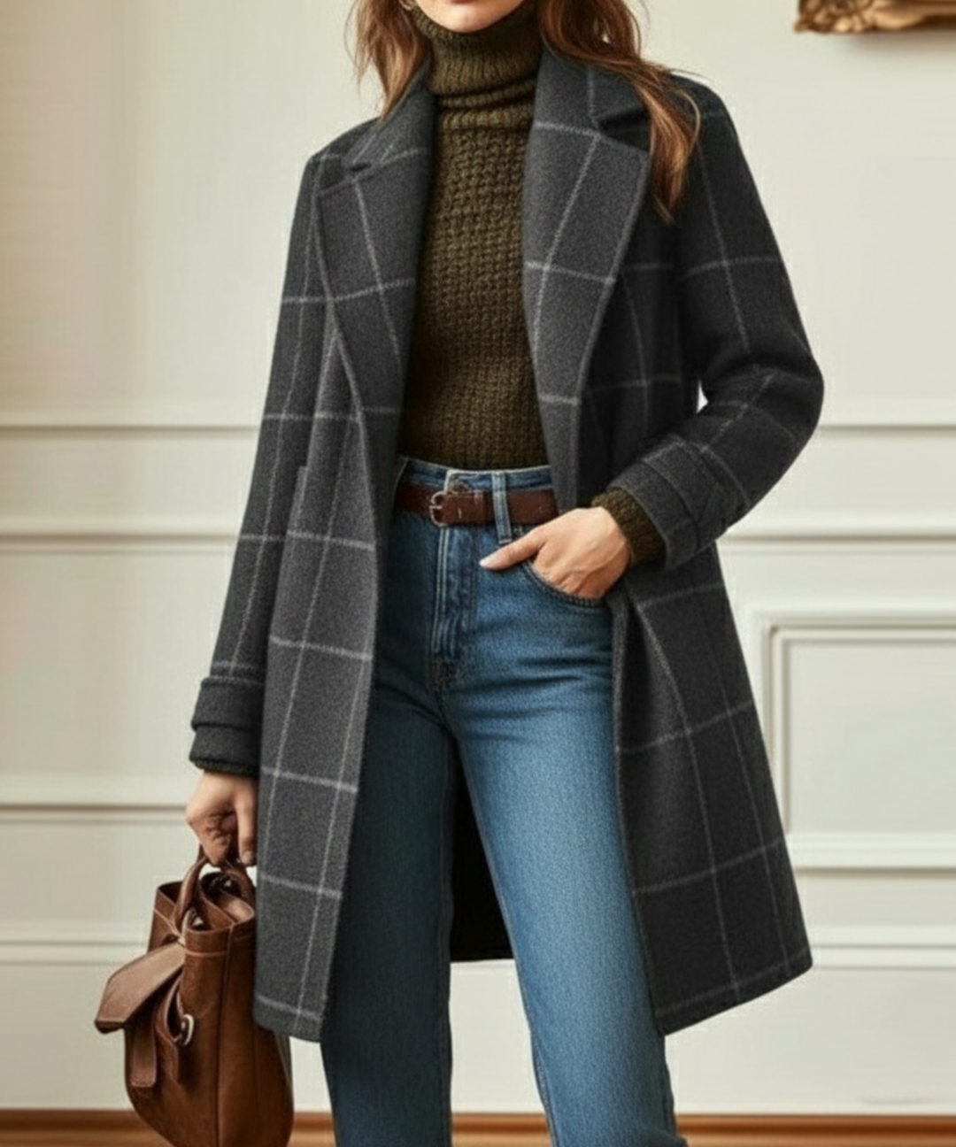 Titia | Elegant Checked Coat