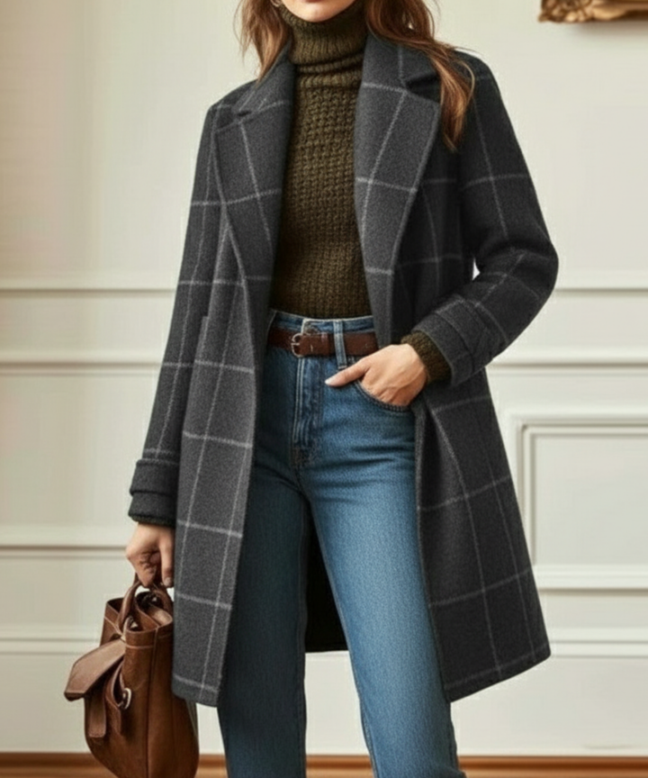 Titia | Elegant Checked Coat