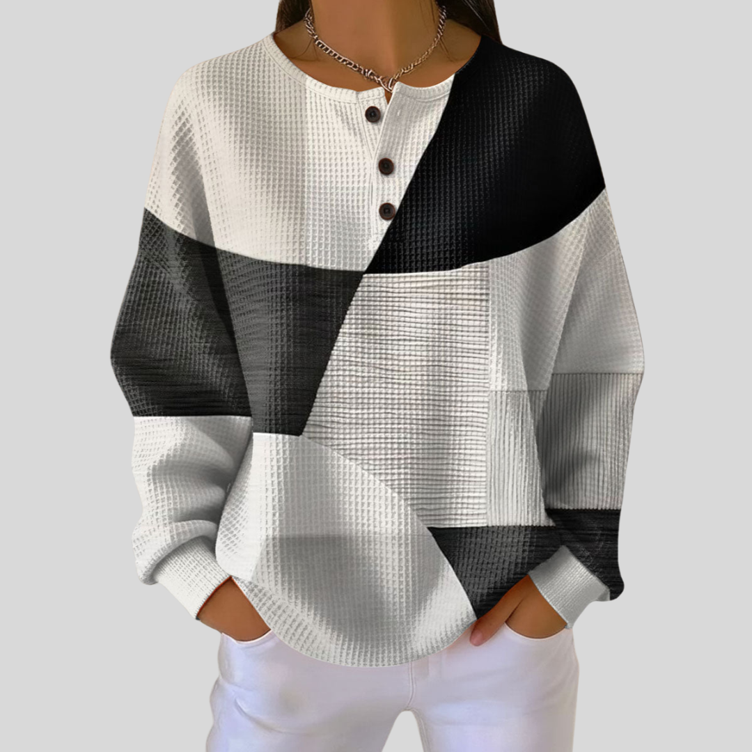 Rieneke | Waffle Knit Henley Jumper