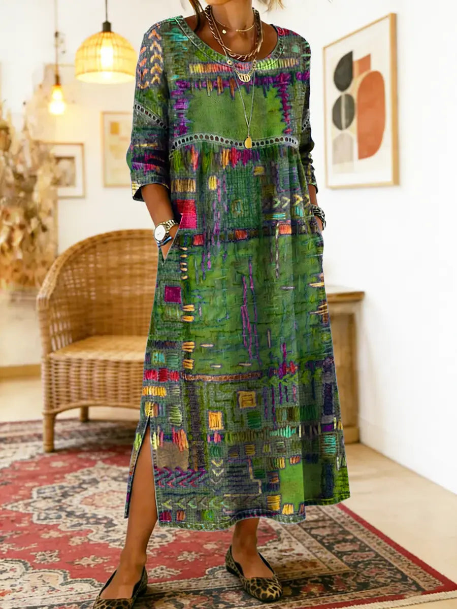 Lara - Colourful Maxi Dress with Ethnic Prints