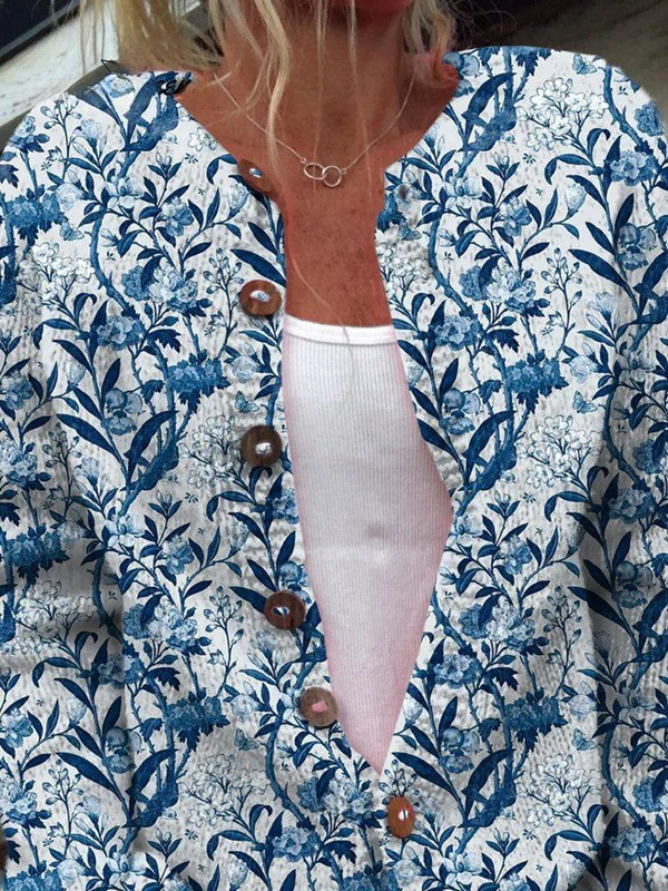 Tiverly™ | Vintage Floral Button-Up Cardigan