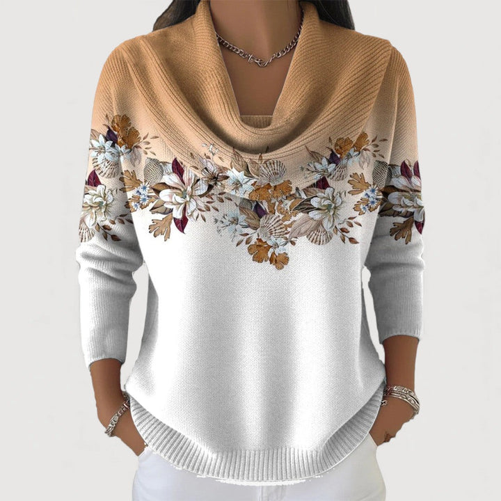 Alba | Floral Sweater with Relaxed Neckline