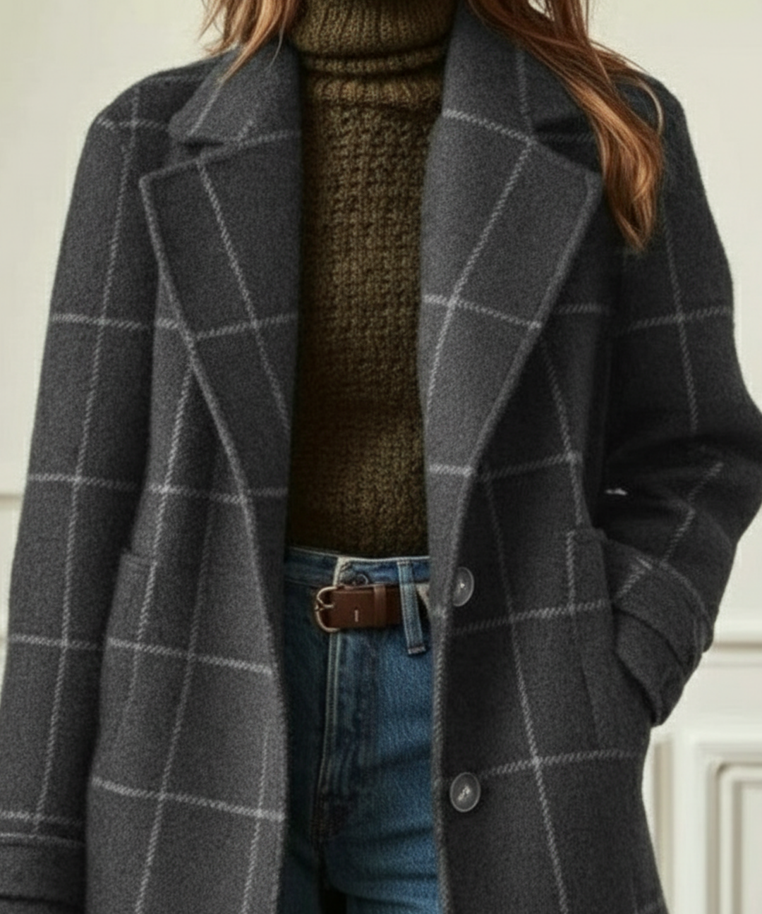 Titia | Elegant Check Coat
