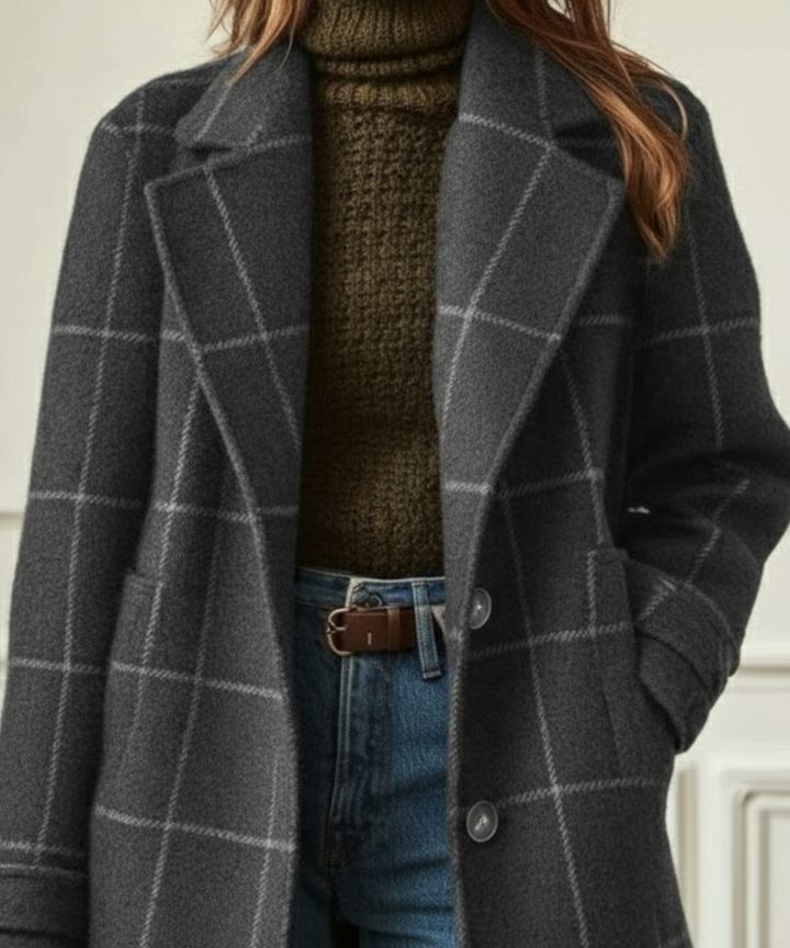 Titia | Elegant Check Coat