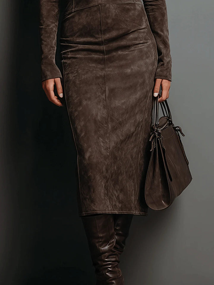 Lorène | Brown Midi Dress