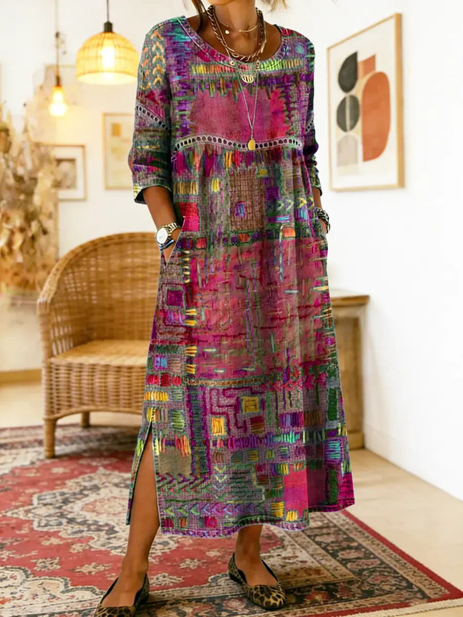 Lara - Colourful Maxi Dress with Ethnic Prints