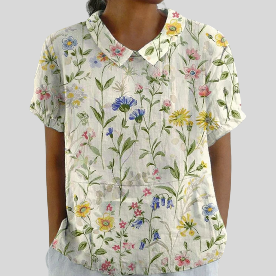 Elegant Floral Top in Comfortable Fabric