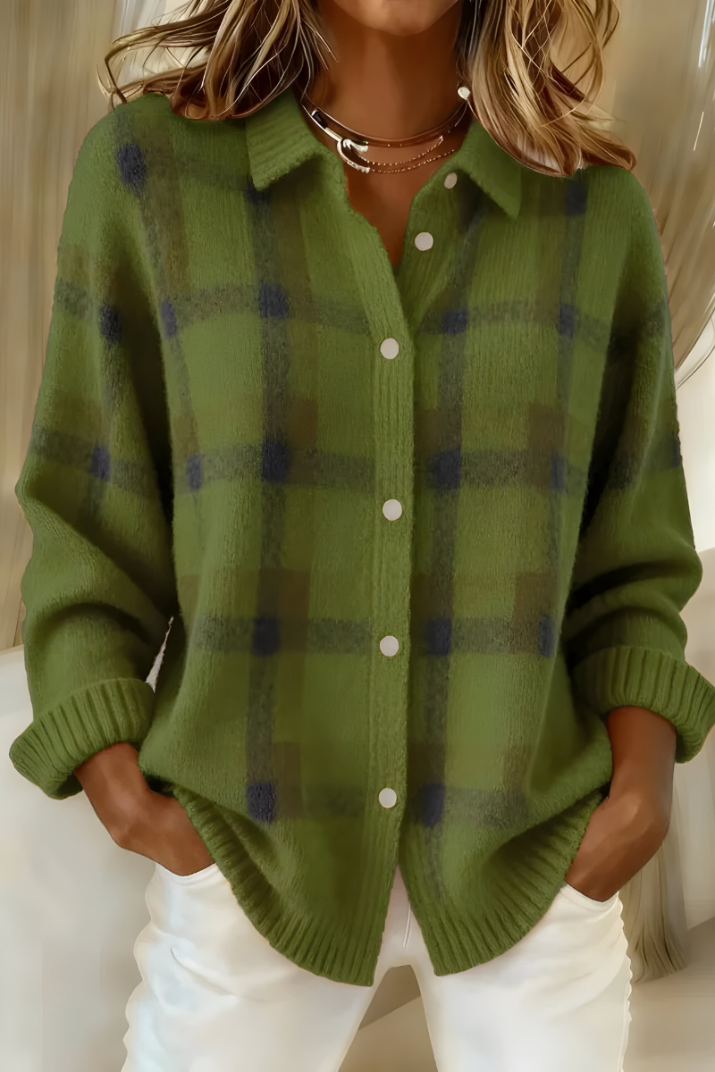 Candela | Checked Knit Blazer