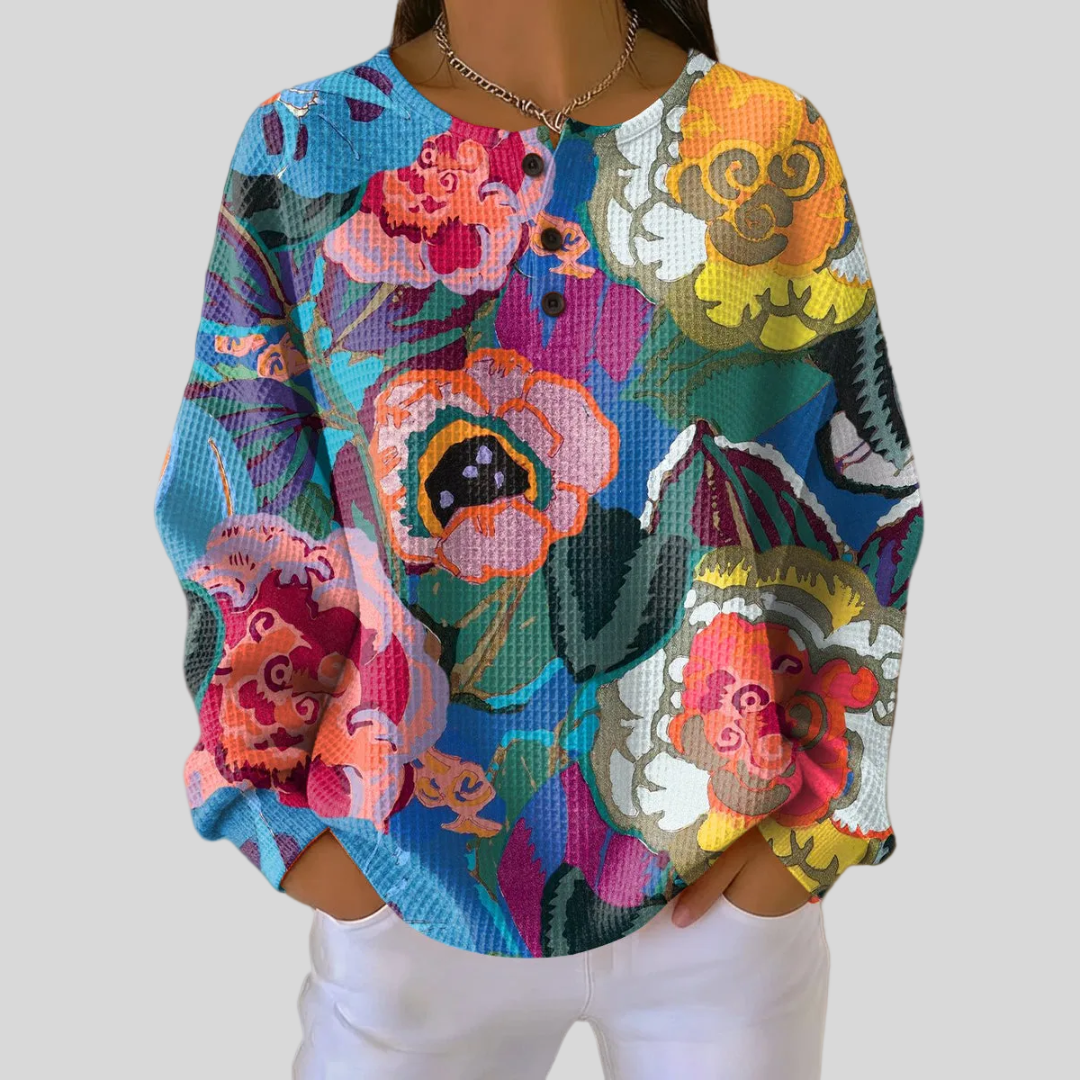 Rita | Floral Waffle Knit Jumper