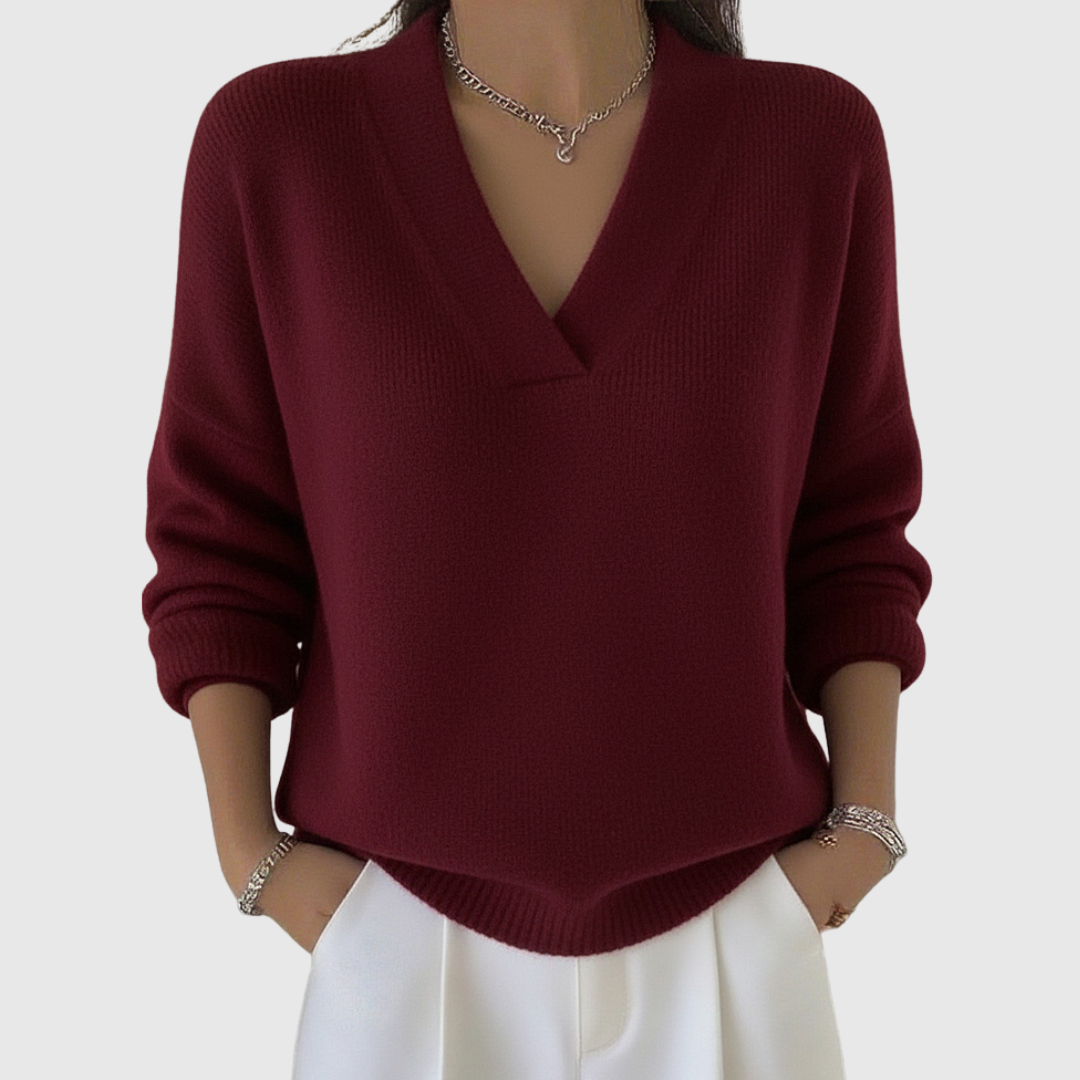 Faye | Soft V-Neck Casual Jumper