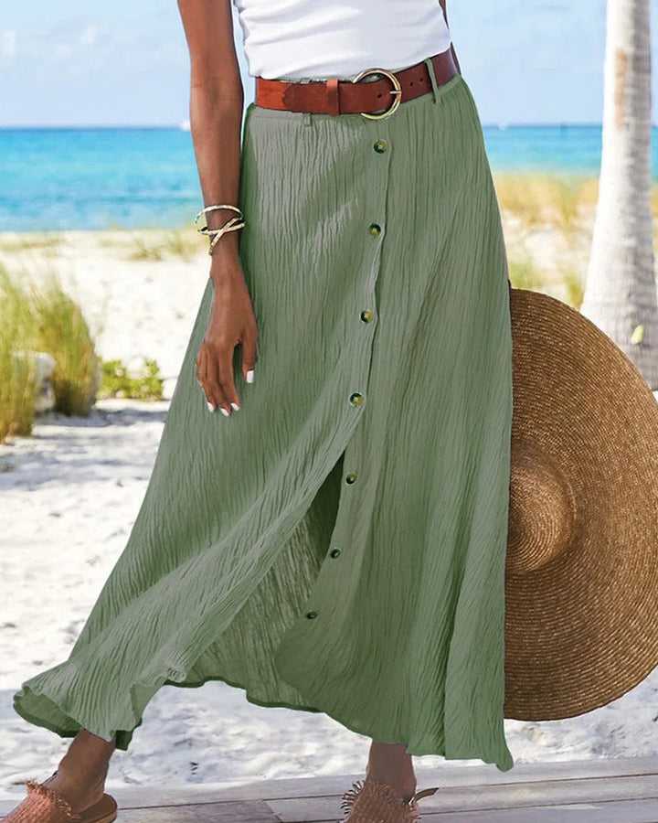 Syndy - Button-Detail Fluid Skirt