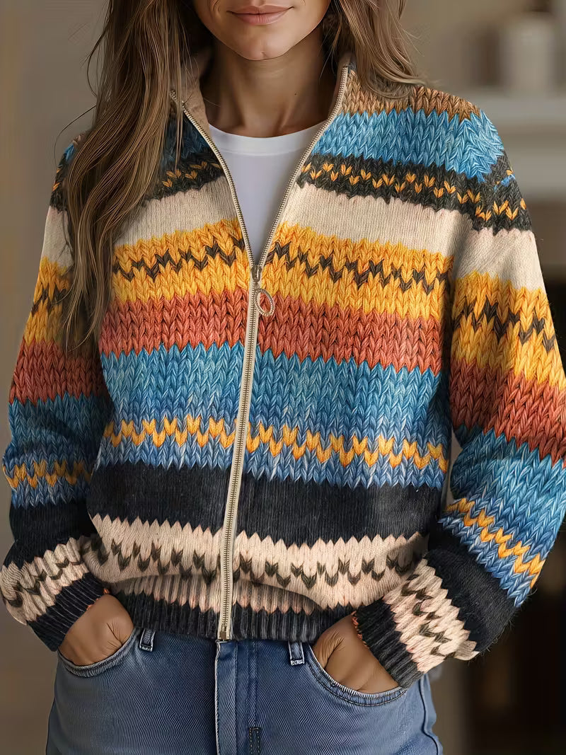Beatrix | Zigzag Stripe Cardigan