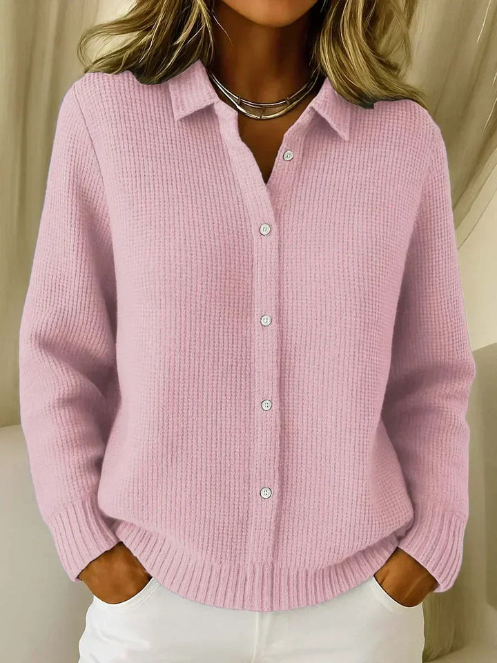 Camille™ | Textured Knit Button-Down Cardigan