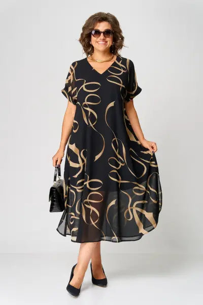 Pauline - Elegant Patterned Dress