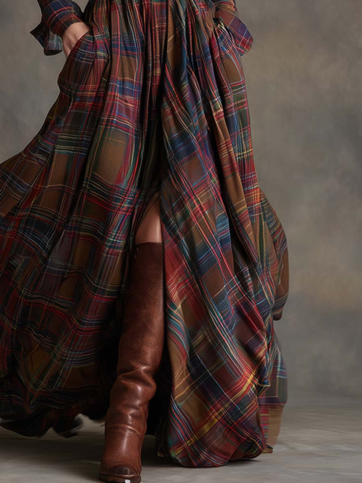 Elena - Checked Shirt Dress