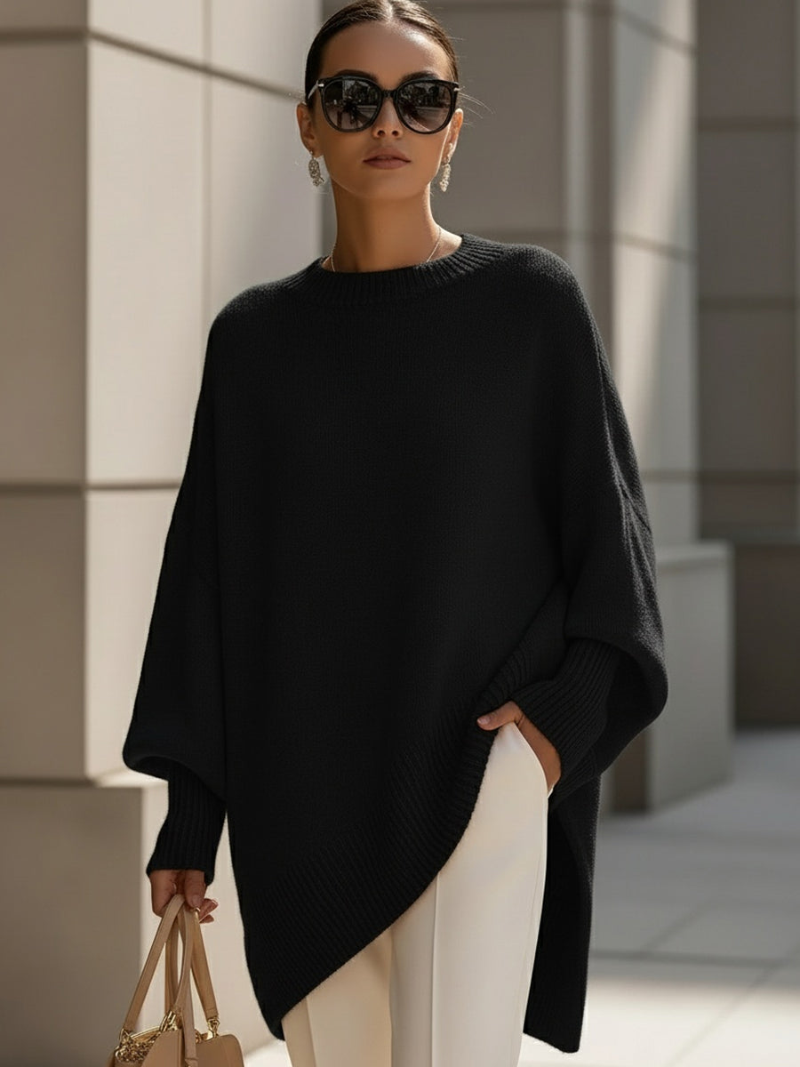 Jennifer | Oversized Draped Sweater with Wide Neckline