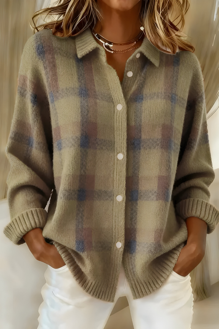 Candela | Checked Knit Blazer