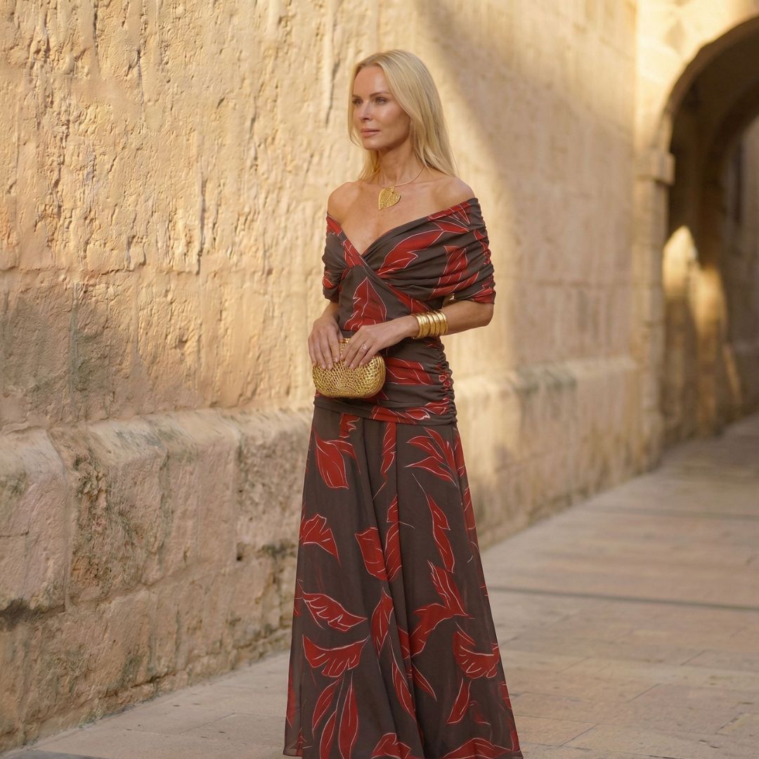 Poppy | Elegant Leaf Print Dress