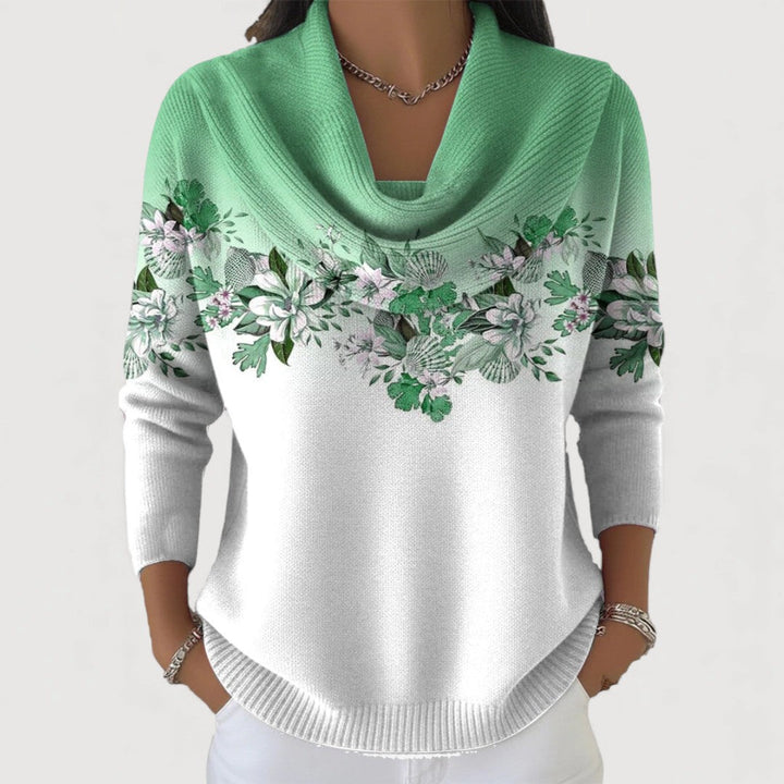 Alba | Floral Sweater with Relaxed Neckline