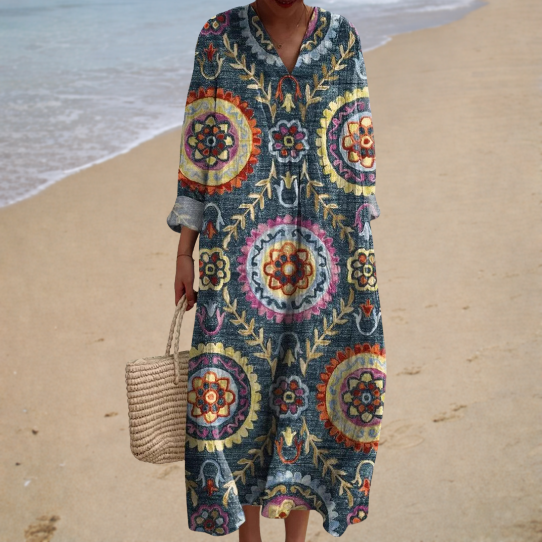 Elegant Printed Summer Dress