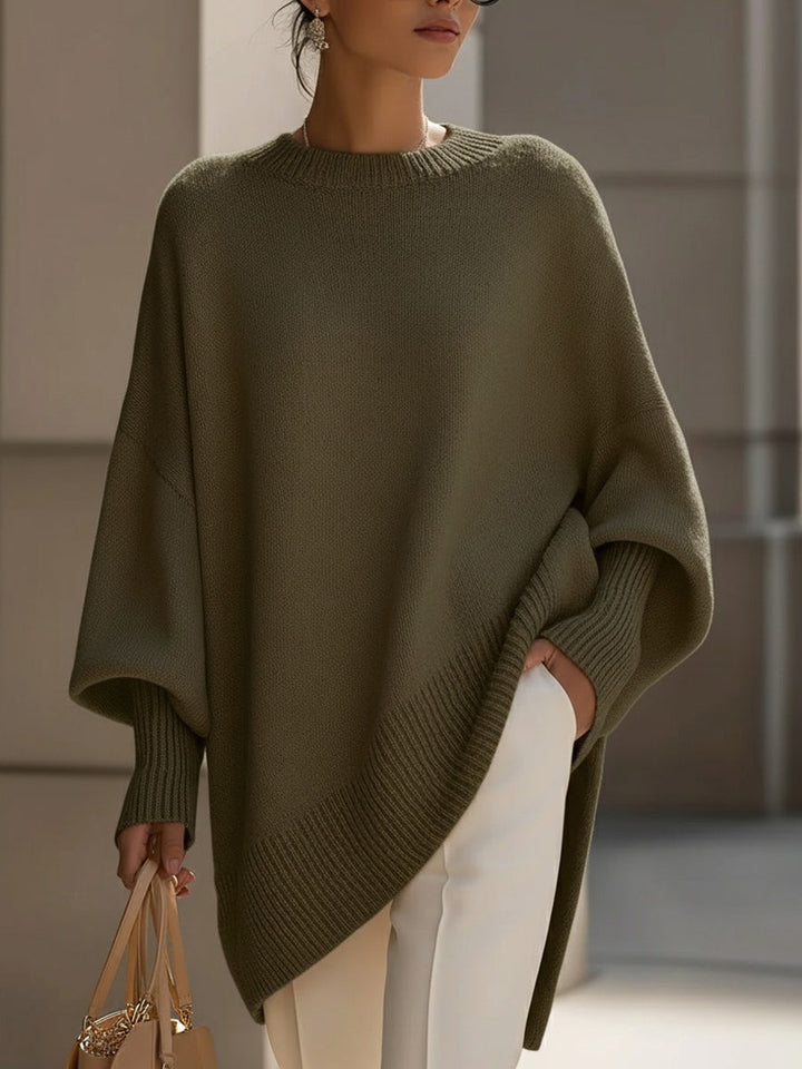 Jennifer | Oversized Draped Sweater with Wide Neckline