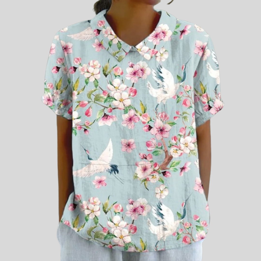 Elegant Floral Top in Comfortable Fabric