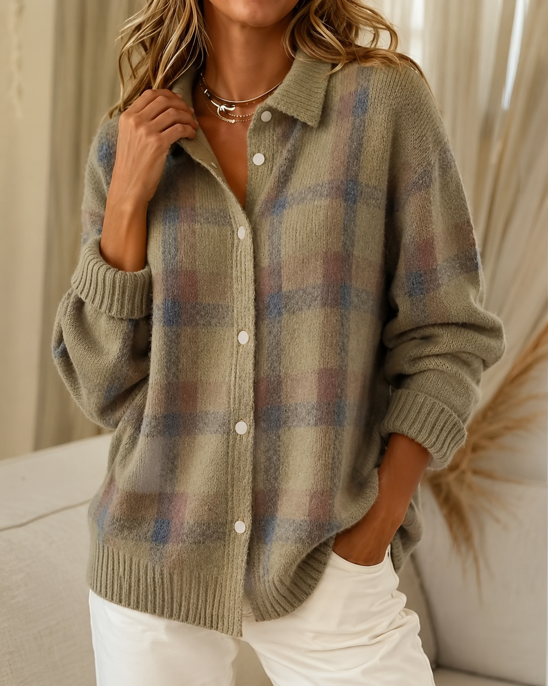 Tesa™ | Checked Knit Jumper