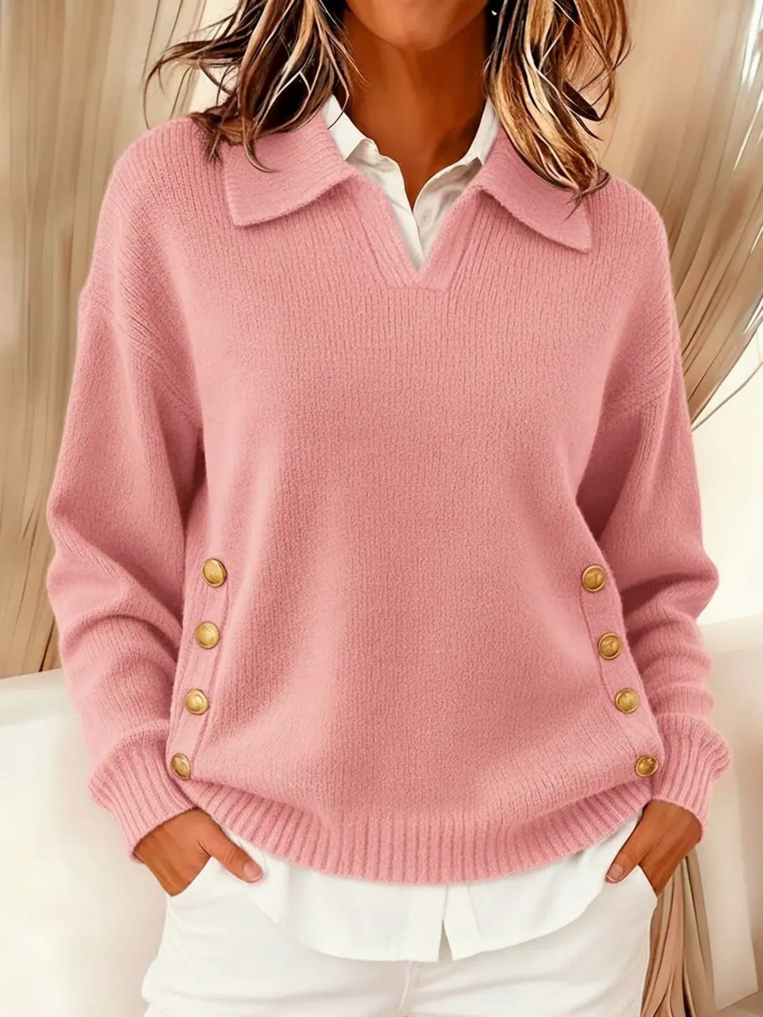 Rieke | V-Neck Sweater with Collar