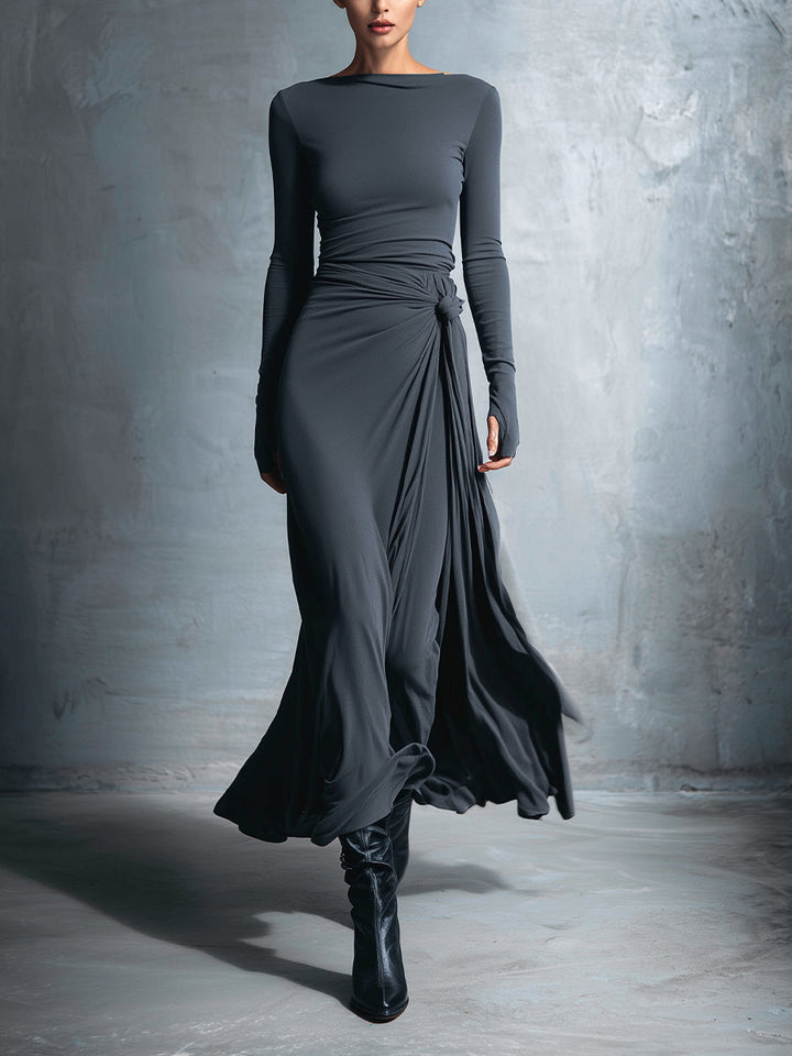 Naomie | Silk Knot Maxi Dress