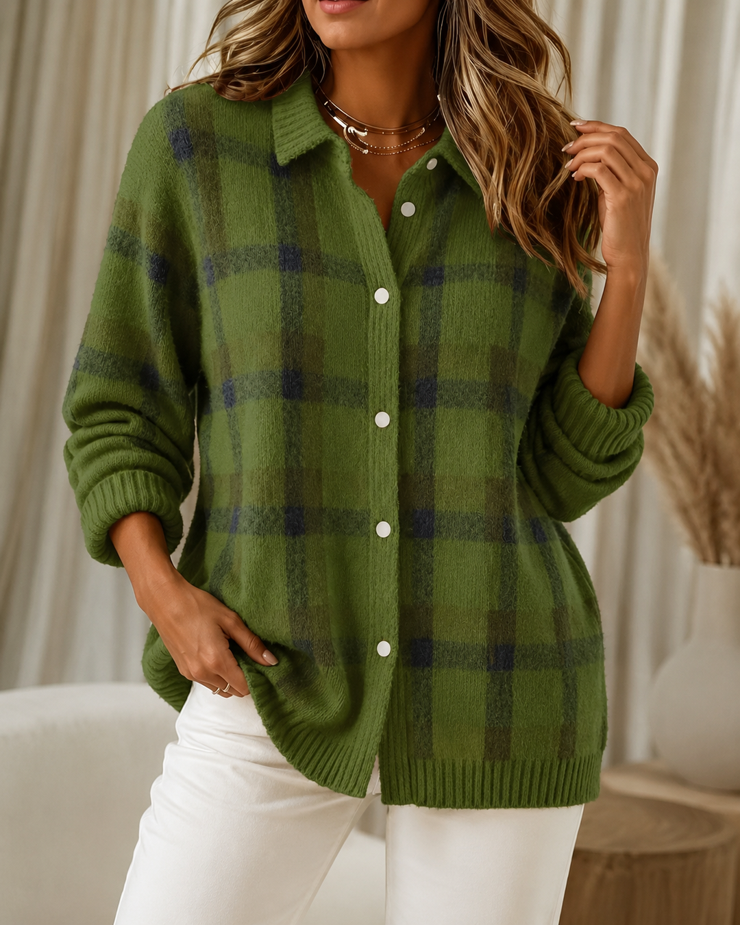 Tesa™ | Checked Knit Jumper