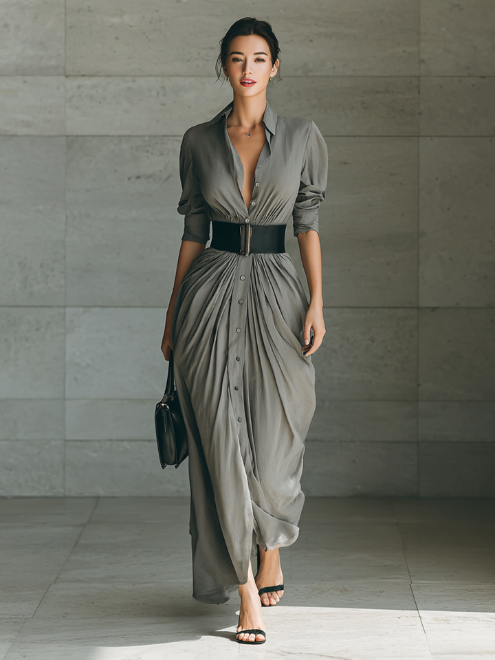 Zéphyrine | Elegant Long Pleated Dress