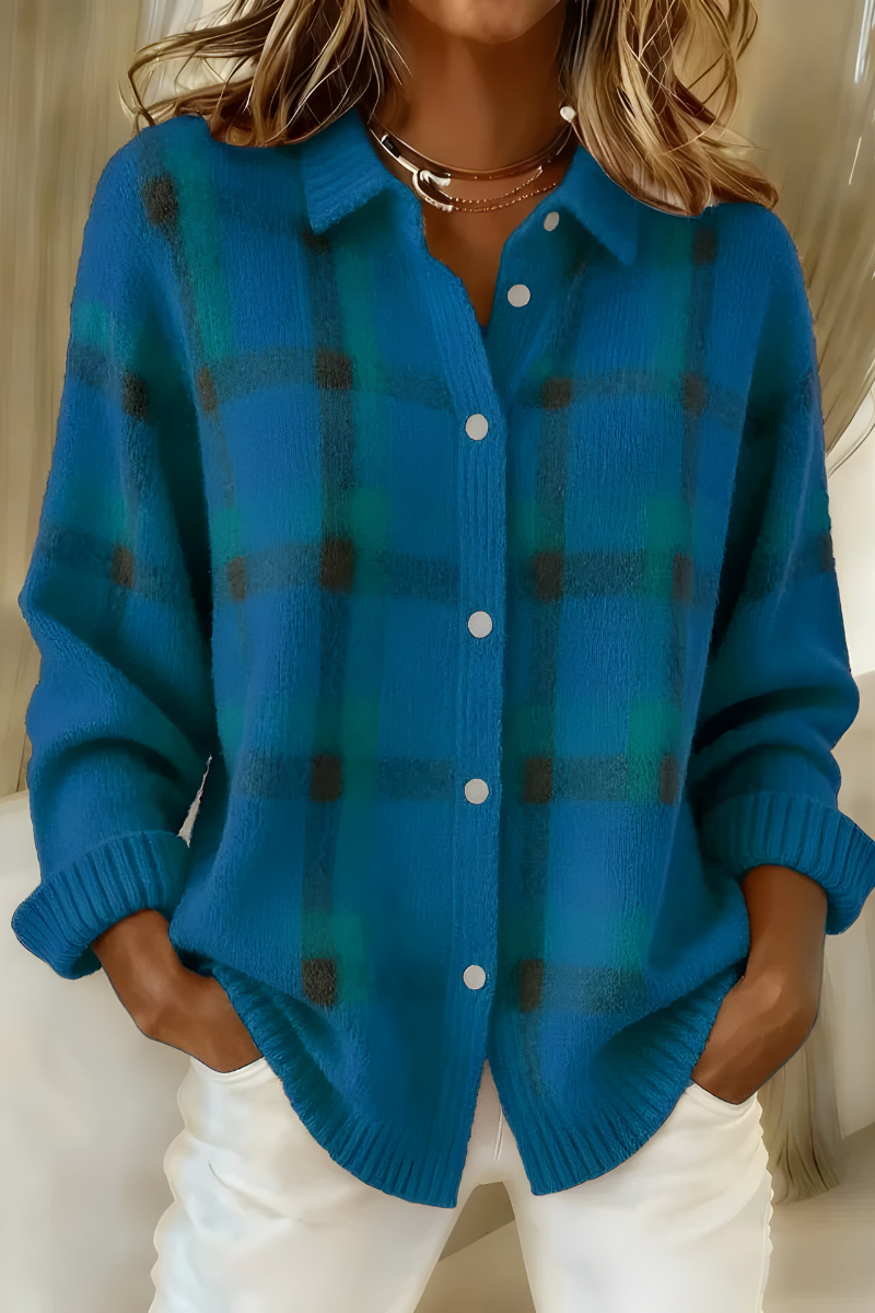 Candela | Checked Knit Blazer