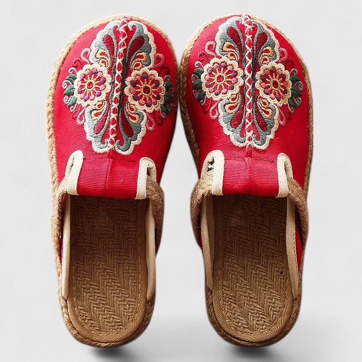 Clarize - Embroidered Ballerina Sandals