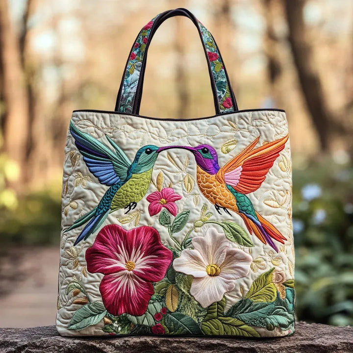 Fillable Bag - Hummingbird & White Flowers