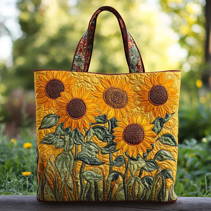 Classic Quilted Bag - Sunflower Print