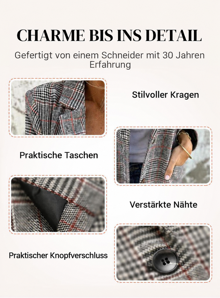Frieda™ | Casual Check Blazer with Lapels