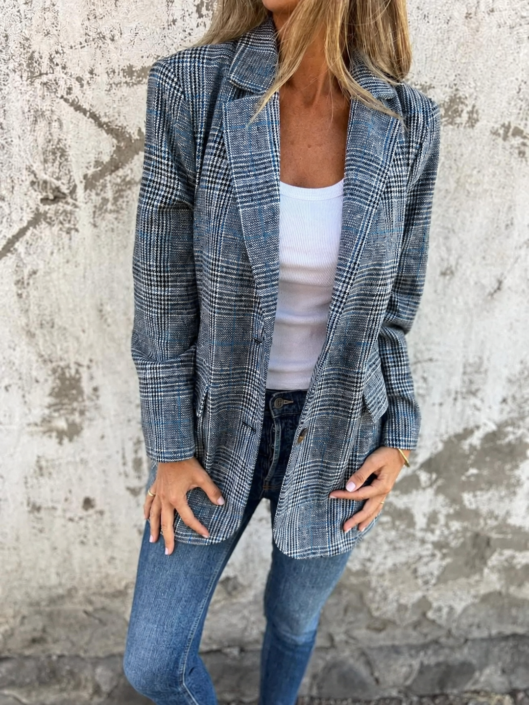 Frieda™ | Casual Check Blazer with Lapels