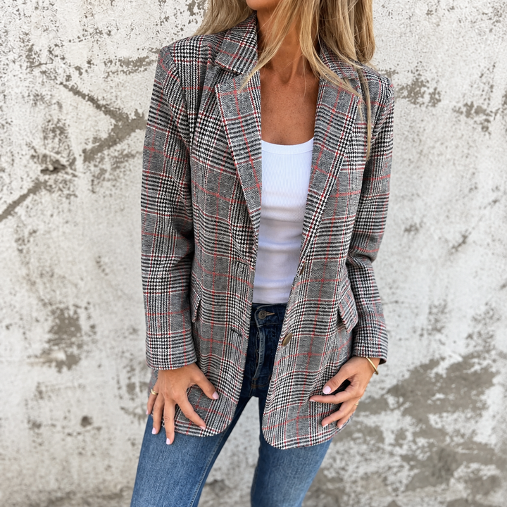 Frieda™ | Casual Check Blazer with Lapels